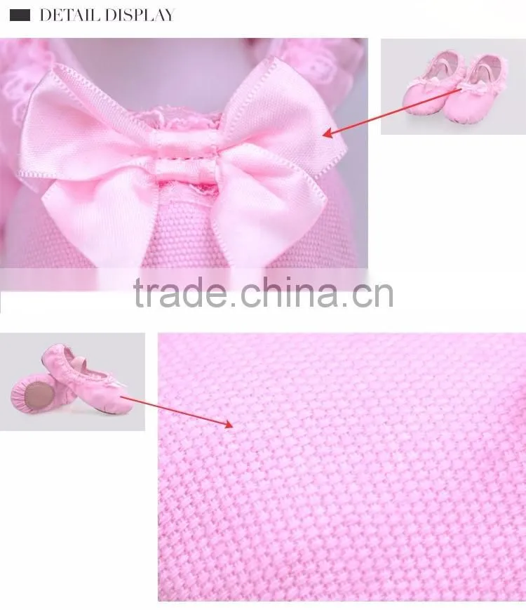 New Fashion Girls Canvas Soft Sole Lace Shoes Children Kids Ballet Dance Shoes