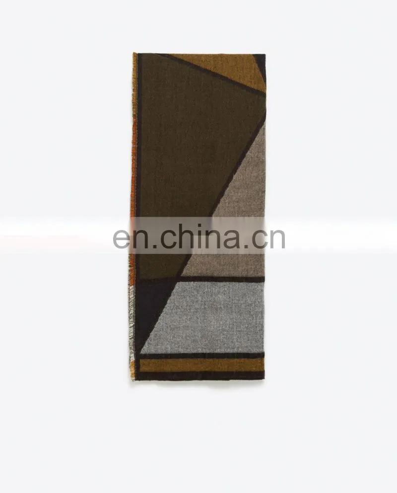 Acrylic Jacquard Ladies Geometric Pattern Winter And Autumn Scarf