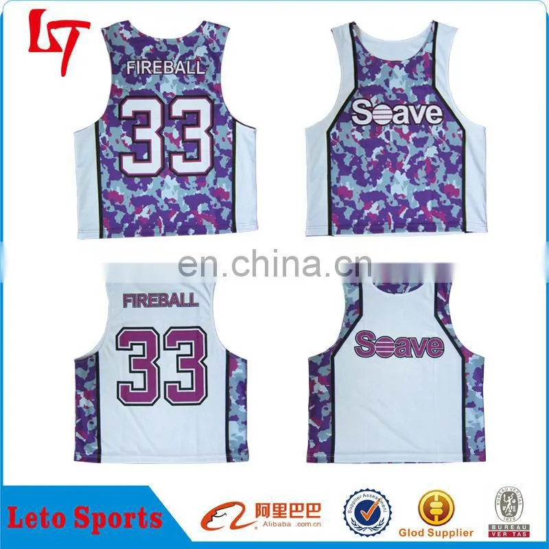 Wholesale mesh cool camo reversible lacrosse tank top jersey