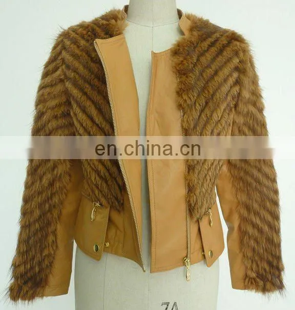 HK108 ladies Lazy raccoon dog fur coat/Collars can take down
