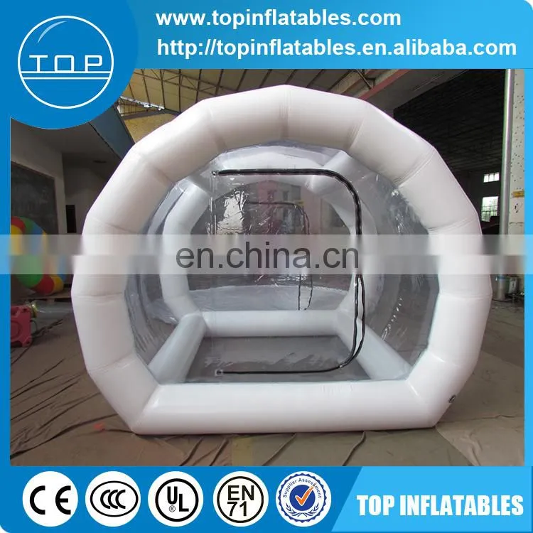 High quality service equipment PVC tarpaulin inflatable clear dome tent