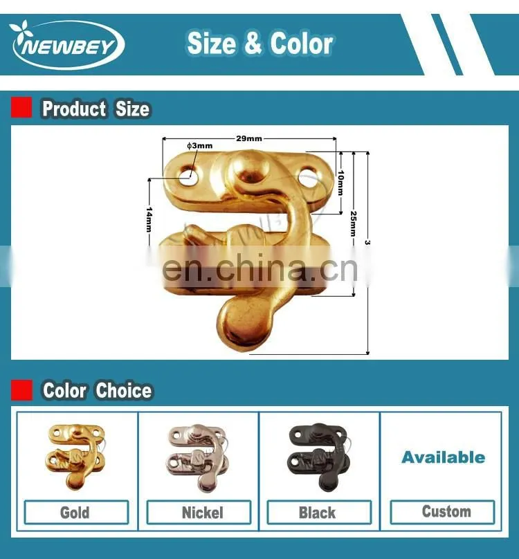 China Wholesale Excellent Quality Metal Small Mini Box Lock Latch