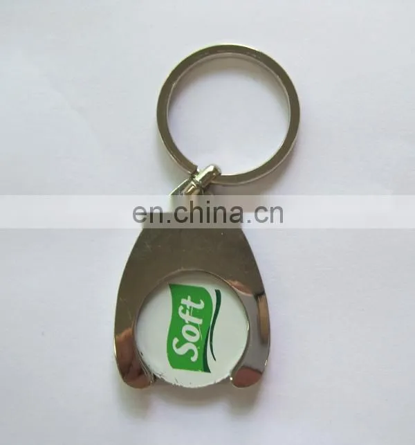 promotional car branded badge shopping cart coin holder keychain