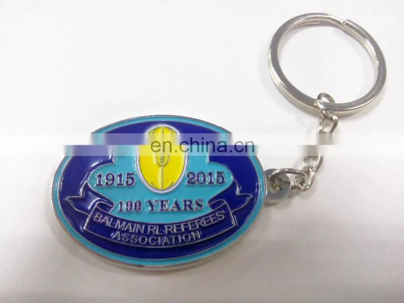 Zinc alloy casting shiny silver plated key chain customized membership key chain with specific logo