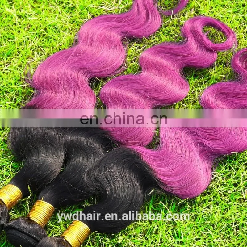 8A Ombre Brazilian Hair Body Wave Two Tone Color Purple Hair Extensions Body Wave Paypal Accept 3 Bundles Free Shipping