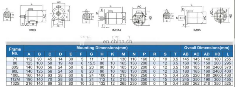 0.37KW 220V /240V single phase two-value capacitor motor