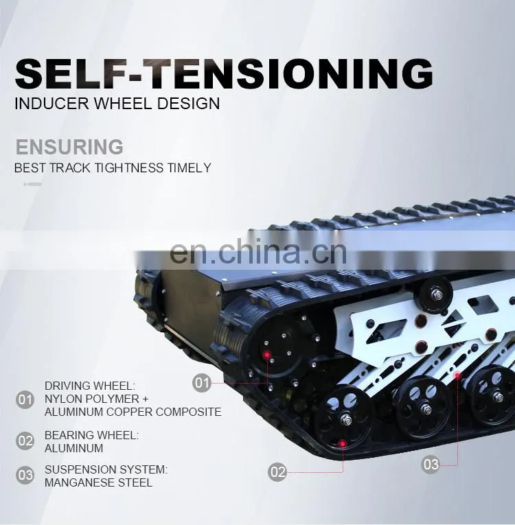 Outdoor Remote Controlling Mobile Rubber Robot Platform Tracked Vehicle
