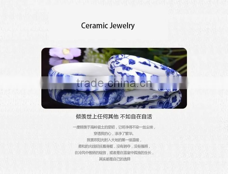 blue and white porcelain bangle glazed Ceramic clay bracelet