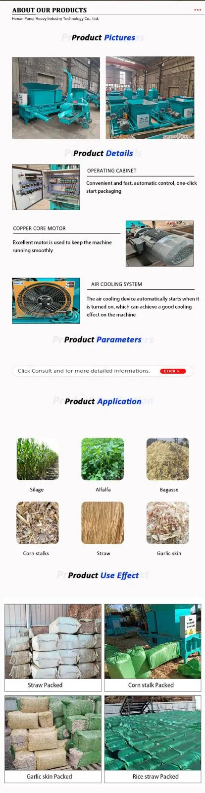 Automatic Corn Straw Hydraulic Baler Set Green Yellow Storage Compression for Hay Farm Sawdust Garlic Skin Sawdust New Engine