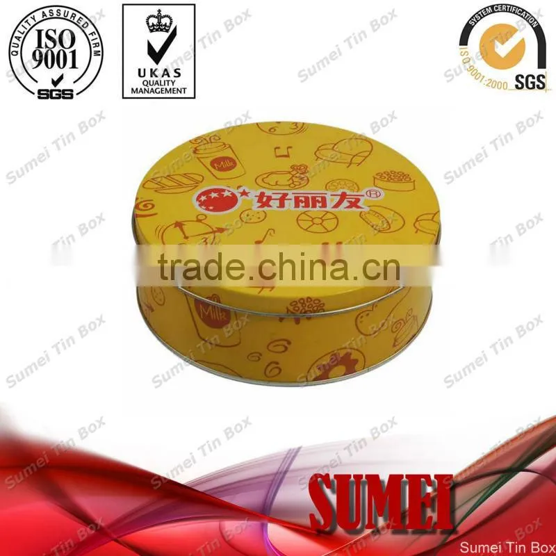 Round sweets tin can