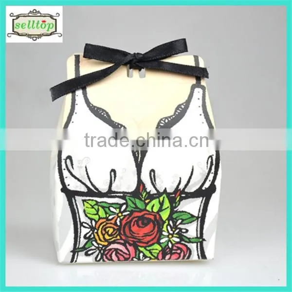 Cute 300g paper wedding favors and gifts trinket box