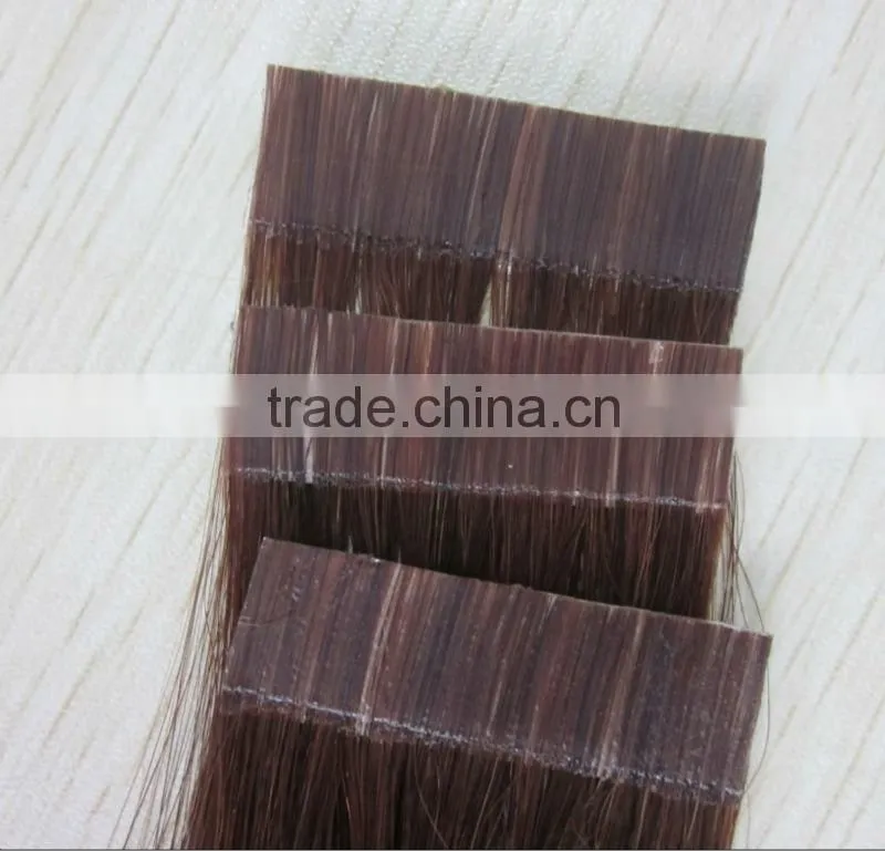 Wholesale Top Quality 22" Brazilian Virgin hair tape hair extensions,skin pu weft