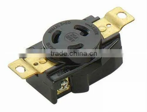 Fully nylon phosphor fused US socket outlet in black