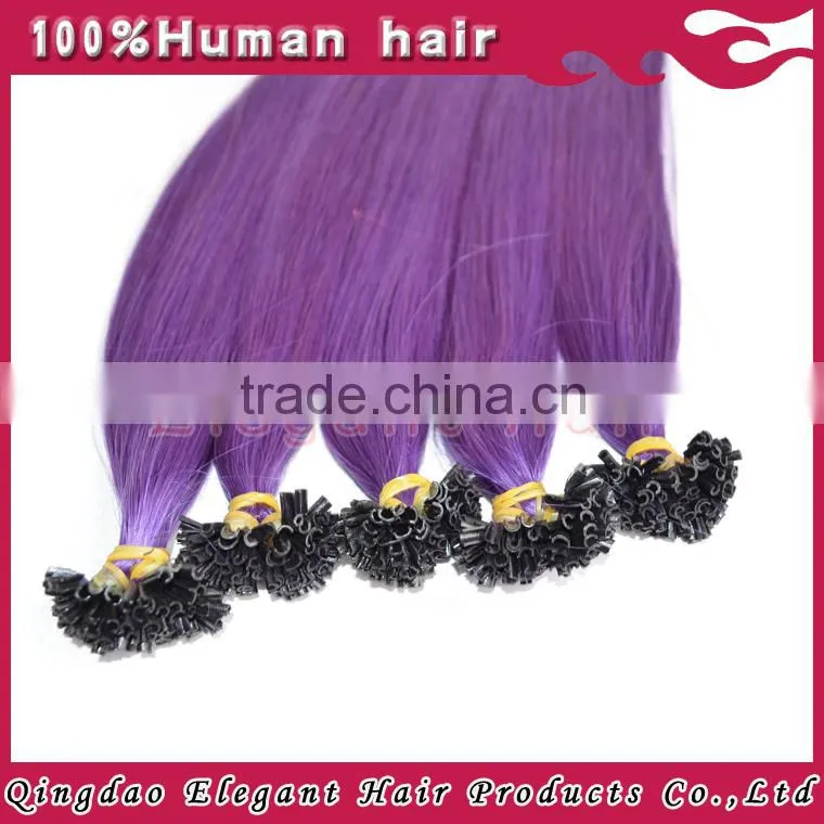 2015 Best selling products no tangle no shedding 100% virgin remy Indian hair purple human hair extensions