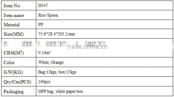 D551 food grade rice serving spoon kitchen utensil