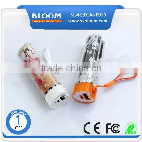 Heart shape universal power bank 2600mah ,18650 battery for smartphones ,portable power bank