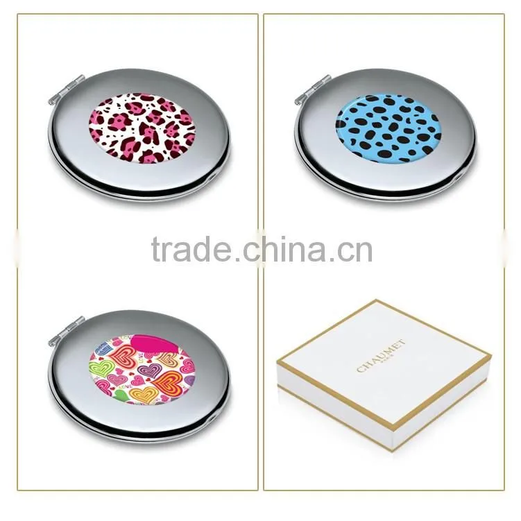 Classic folding metal reflected rounded makeup mirror