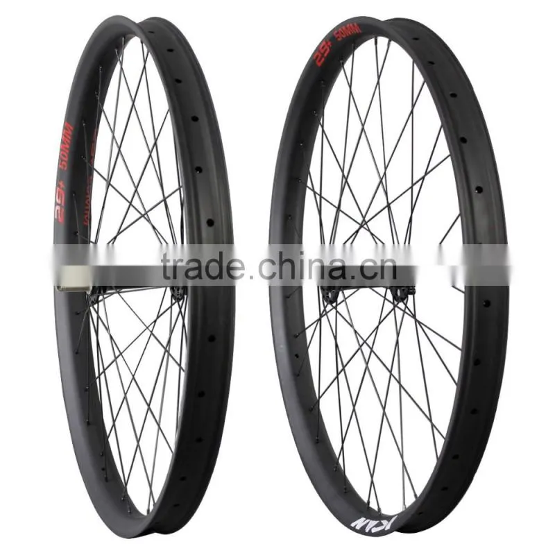 2016 ican 29+ carbon wheels 29 plus Carbon Fat MTB wheelset Rim 50mm Width Double Wall Hookless Tubeless Compatible
