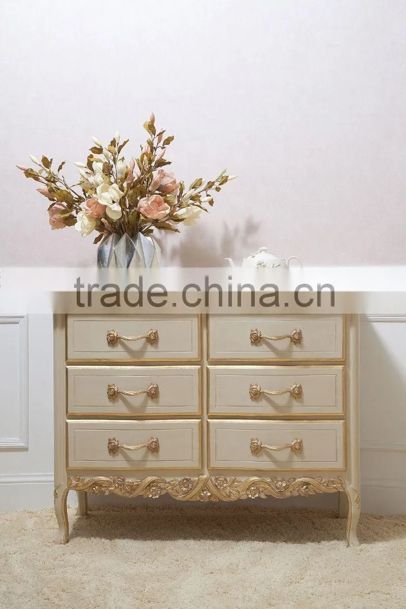 Foshan romantic french wood bedroom set white wedding bed girls bedroom furniture