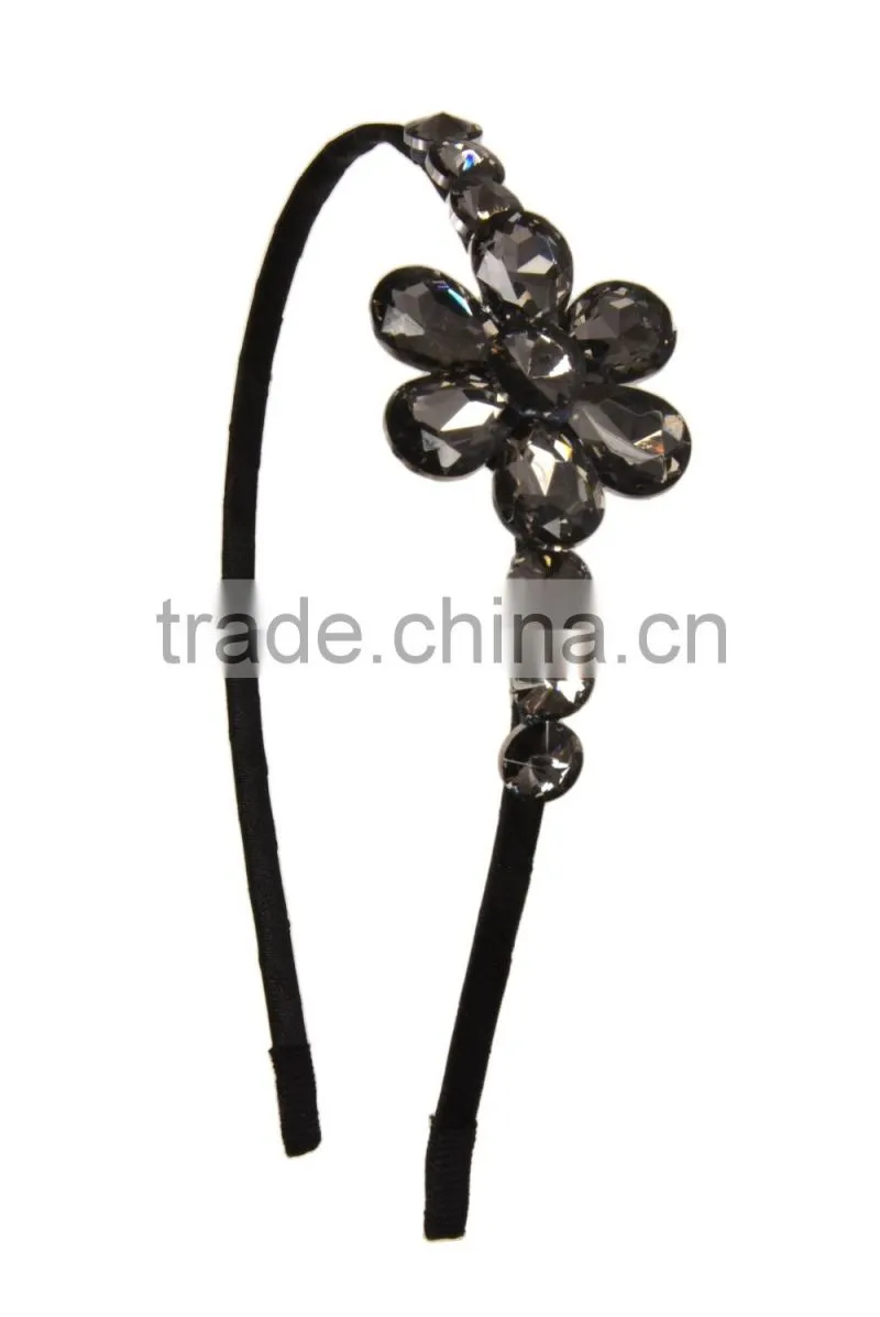 Faux Gemstone Flower Hairband/Heanband