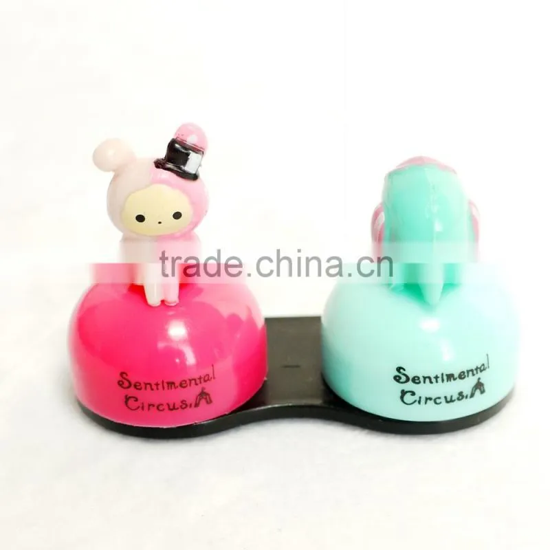 cute cartoon animal plastic double box glasses case eyewear case,storage box, display case