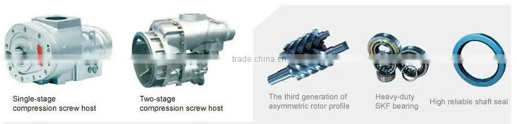 Permanent Magnet 0.8 Mpa screw compressor with silent compressor