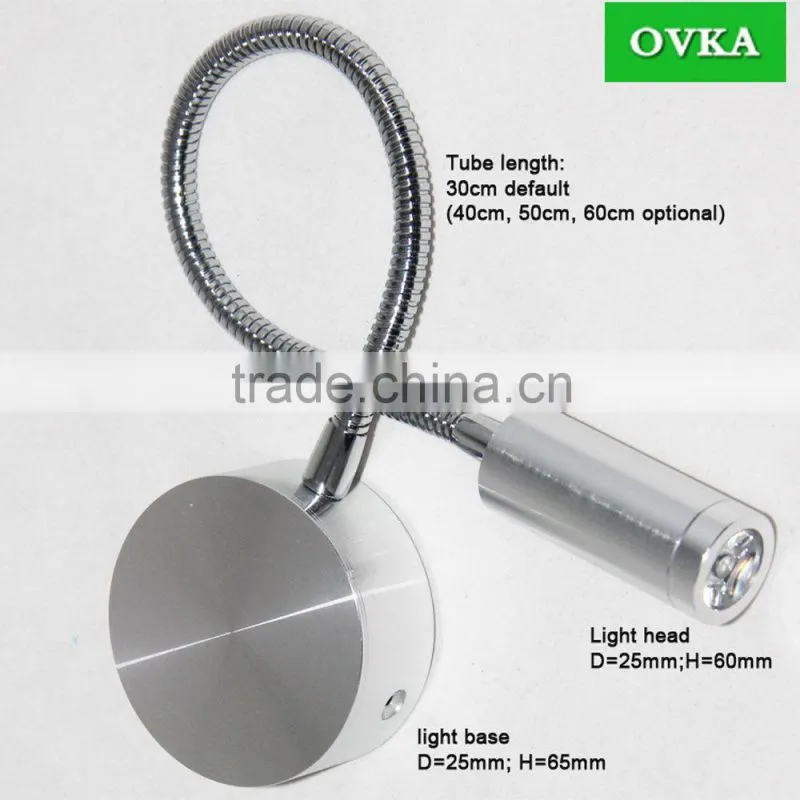 Hotel Bedside Reading Light/ LED Reading Lamp with Flexible Gooseneck