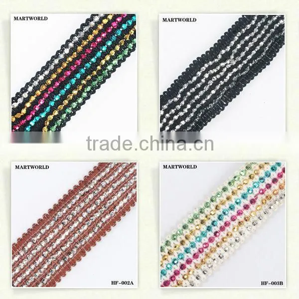 fashion lace embroidered sequins french lace fabric(HF-013)
