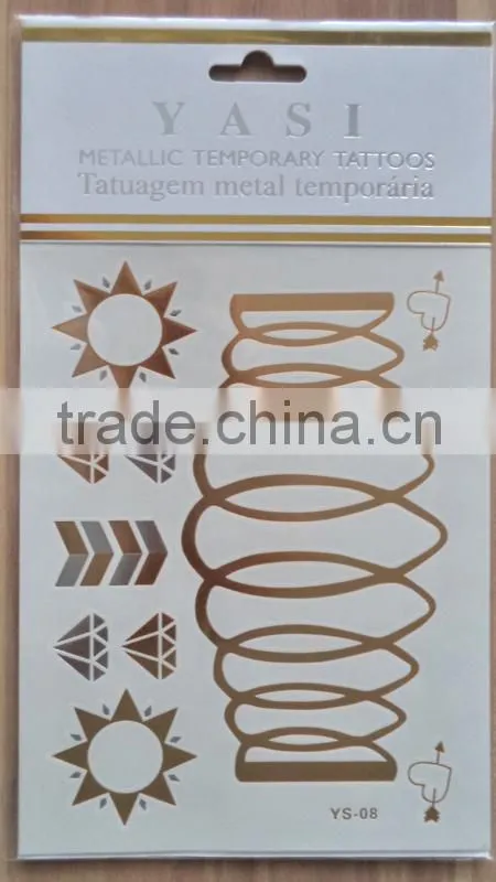 new OEM custom arabic tattoo flash /metallic temporary tattoo