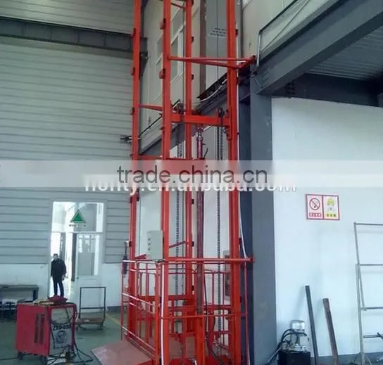 Vertical guide rail hydraulic cargo lift with CE
