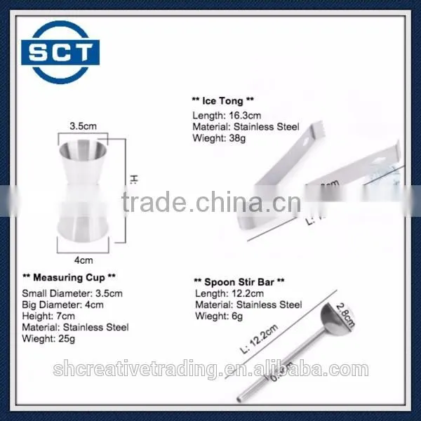 Stainless Steel Cocktail Bar Gift Set 5 Pieces
