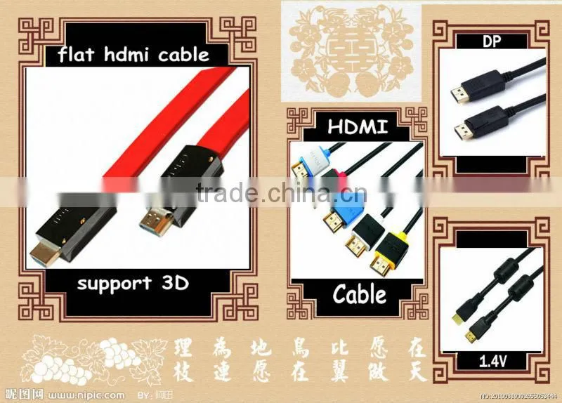 hdmi cable china 19 Pin Gold-plated connectors for highest signal transfer