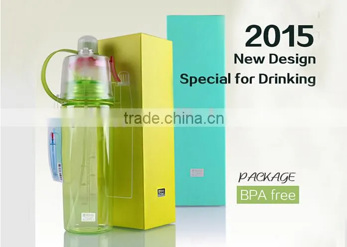 OEM New Design Mist Spray Sport Outdoor Water Bottle Side Handle