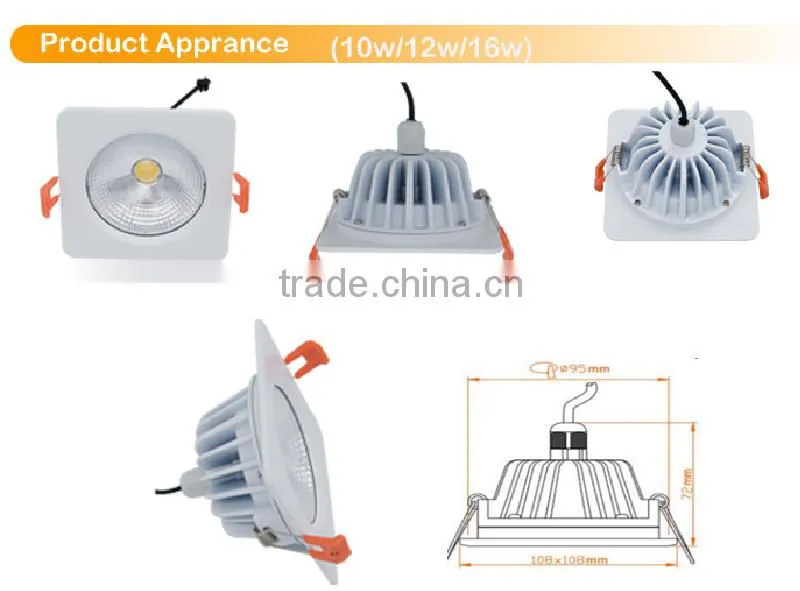 energy saving 10W IP65 led down light COB chip China