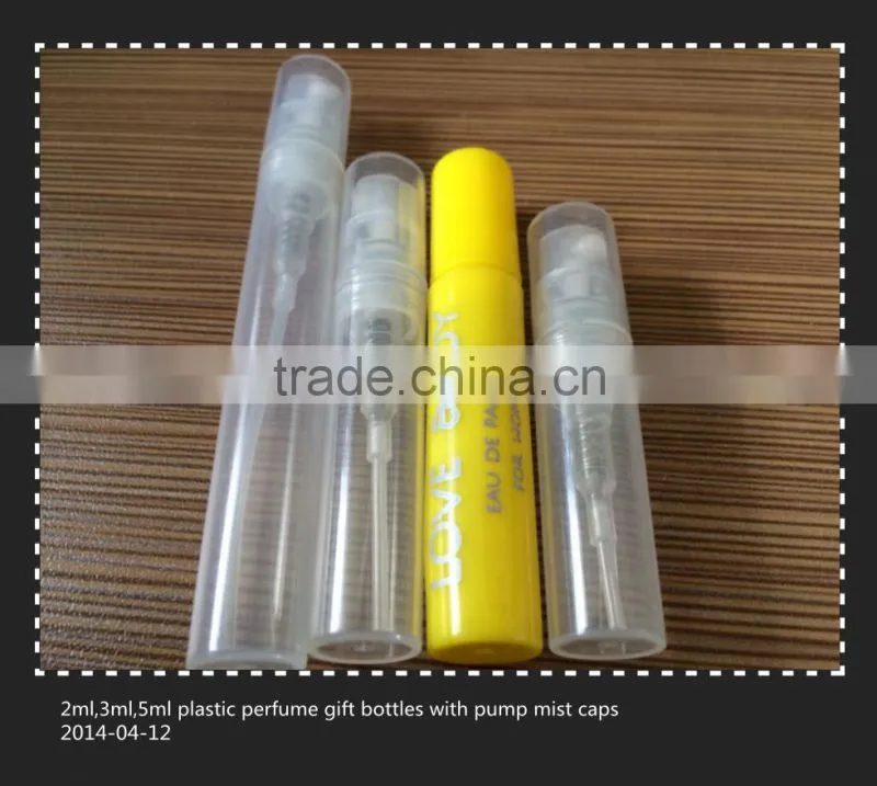 2ml empty perfume mini plastic pump spray fine mist bottle