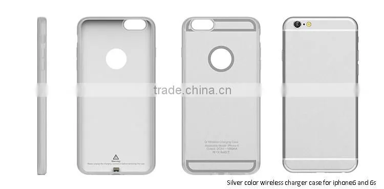 Transparent ultrathin silicon wireless charger case wireless receiver case for iphone6 6s
