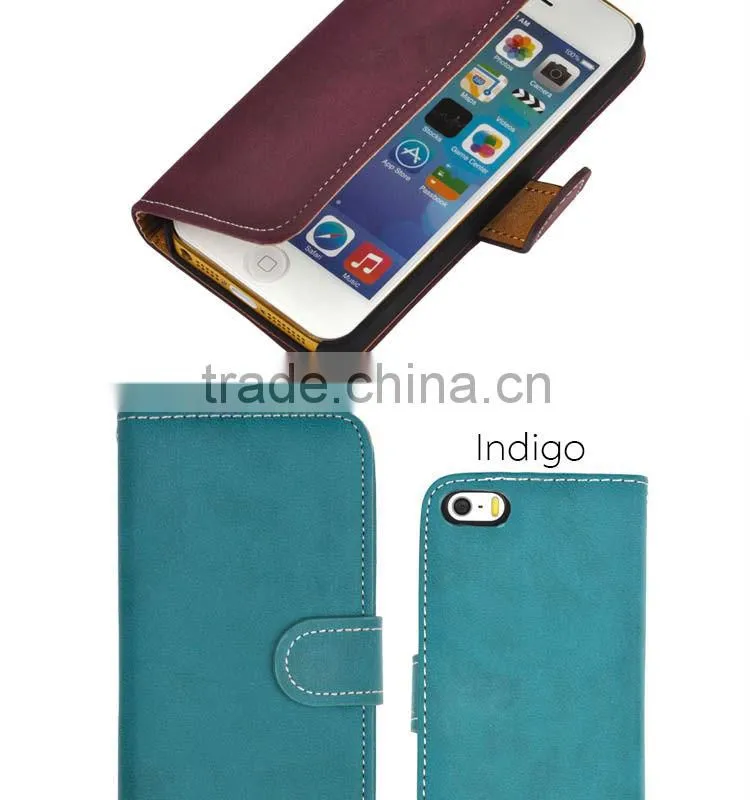 Purple flip leather case for iPhone5S Retro texture!!!