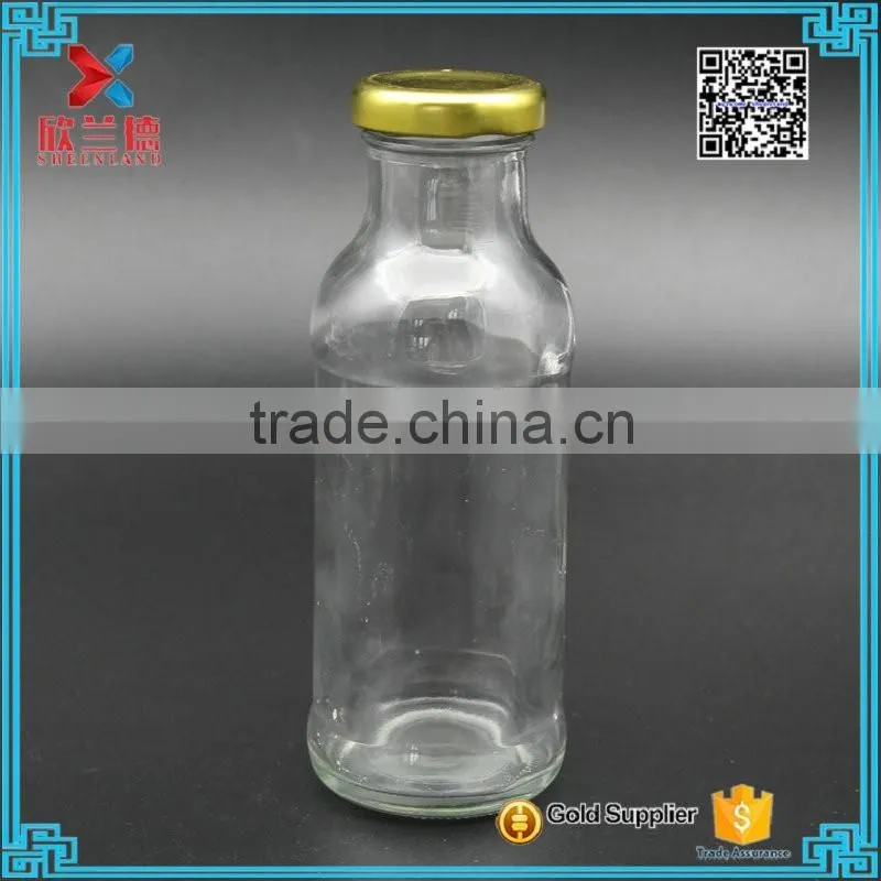 wholesale food grade milk glass bottle with twist off cap 350ml