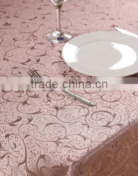 2016 hot sale high quality round polyester jacquard table cloth for wedding banquet