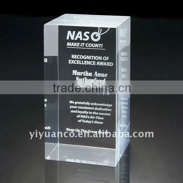 crystal acrylic paperweight