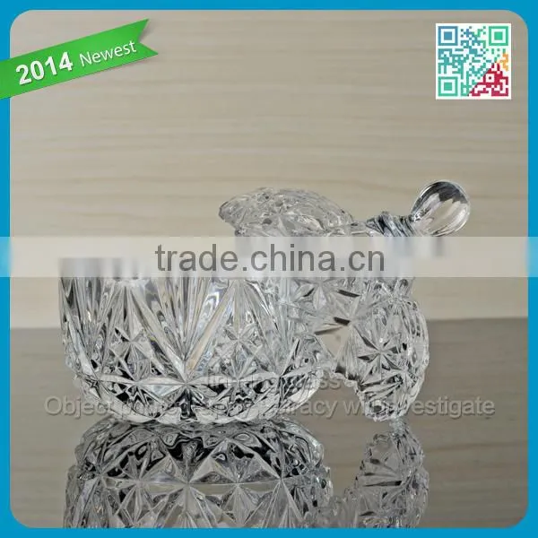 Gift Color Box Glass Candy Jar Best Seller Crystal Clear Glass Sugar Jar with Lids