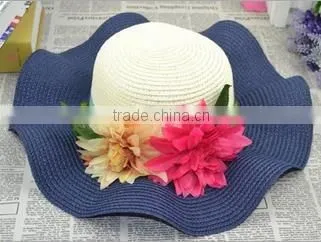 Women Flower Straw Hat,Sun Beach Summer Hats For Ladies