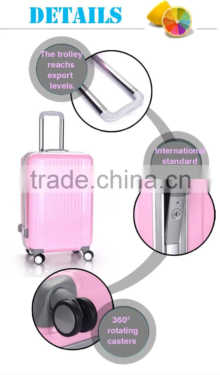 Colorful PC travel trolley hard shell luggage
