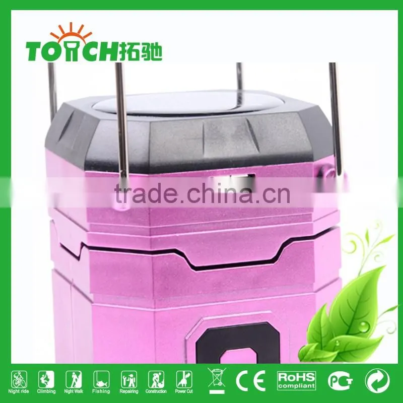 USA Hot Selling Rechargeable Camping Light Solar Charge Camp Lantern Lamp with Dry Battery USB Power Bank Charger