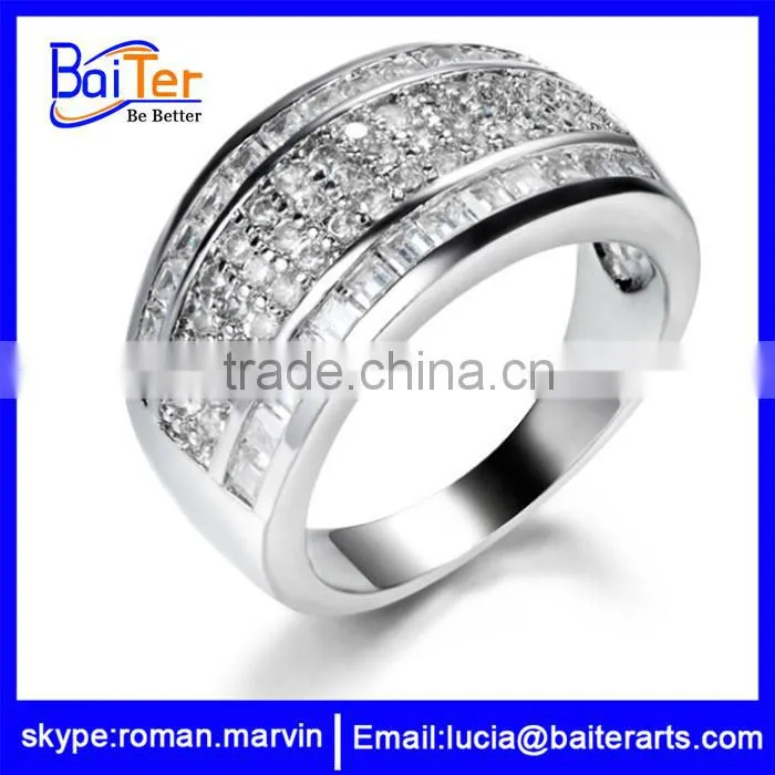 Custom wholesale women's 18K gold plated night club empire cool CZ copper rings for girls