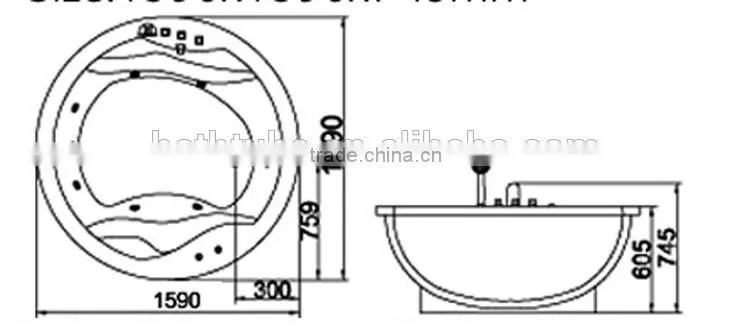 elegant whirlpool massage bathtub,luxury whirpool-massage bathtub