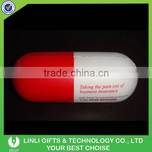 Oem Logo PU Foam Pill Shape Antistress Ball