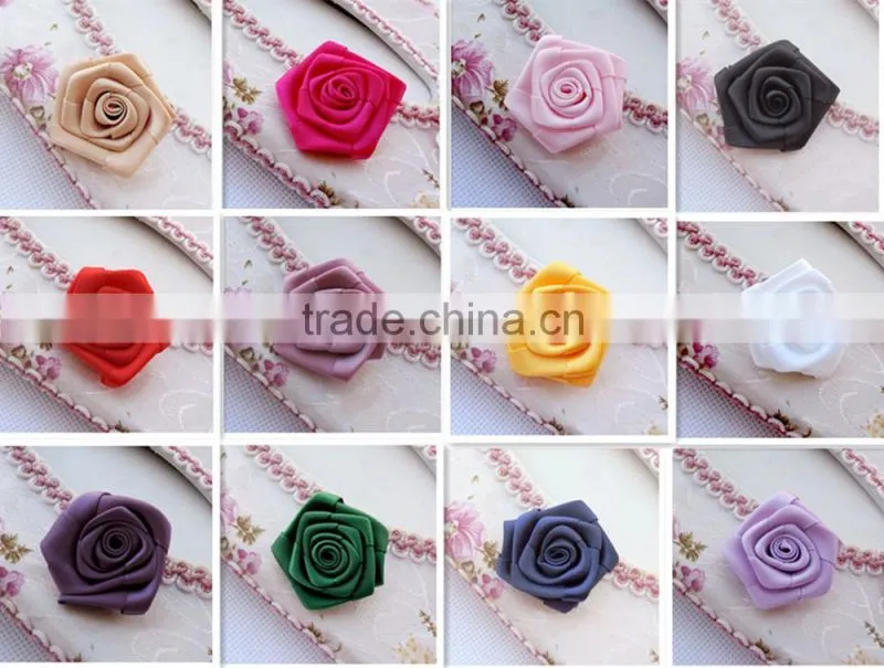 Carnation handmade ribbon flower brooches