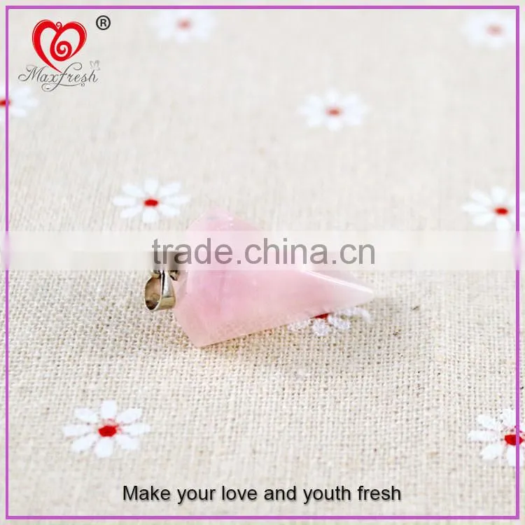Fashion Pendant Necklace Customized Gemstone Beads New Elegant Natural Rock Crystal Cone-Shaped Pendants, Semi Precious Pendants