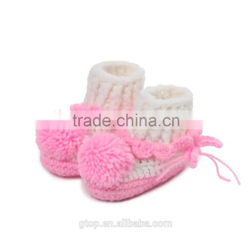 Baby Handmade Crochet Boots Shoes Supplier for 1-10 months old B-0026
